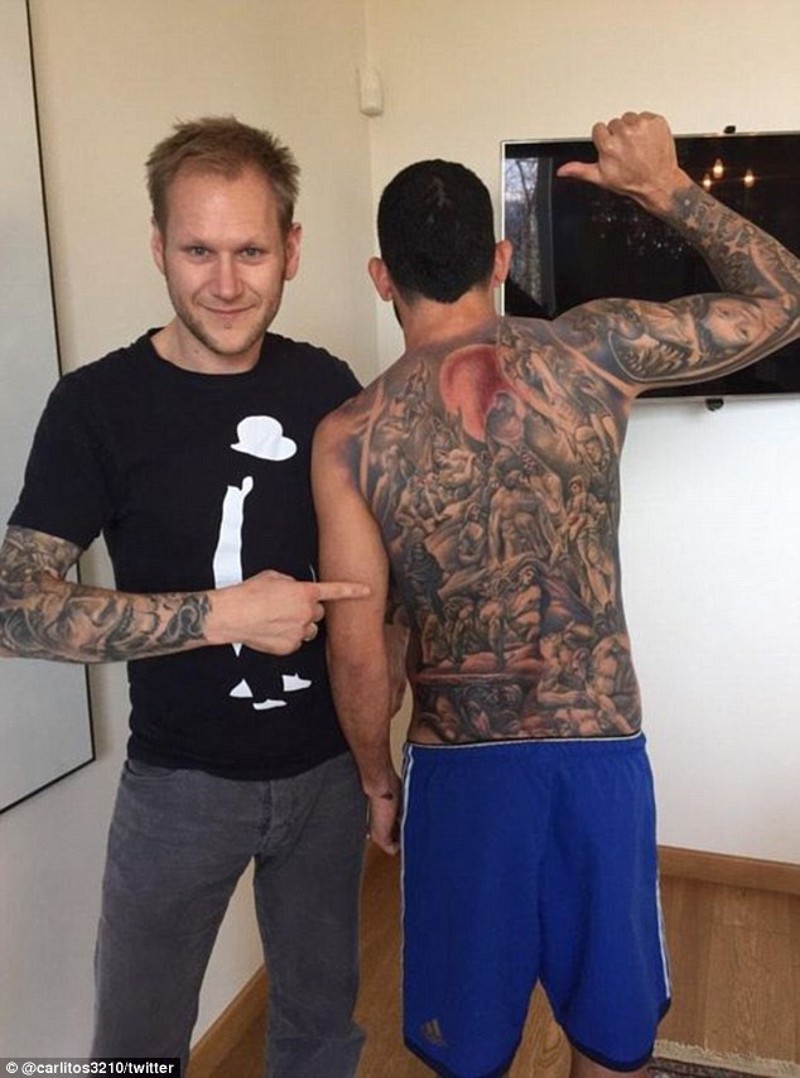 Juventus striker Carlos Tevez tattoo 