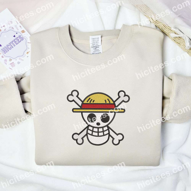 Straw Hat Crew Logo One Piece Anime Embroidered Shirt