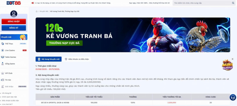 Kẻ Vương Tranh Bá thưởng nạp 120 phần trăm khởi đầu hành trình vinh quang
