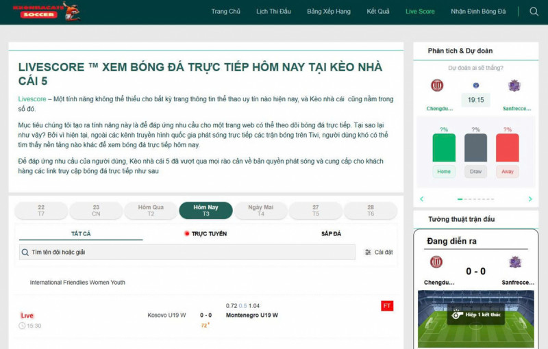 Livescore lựa chọn lý tưởng cho người bận rộn muốn theo dõi bóng đá nhanh chóng