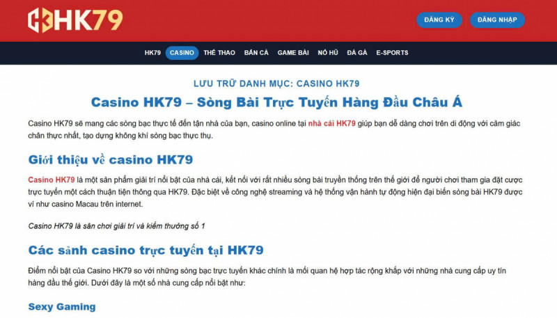 Hướng dẫn đăng ký và chơi tại Casino HK79 cho người mới