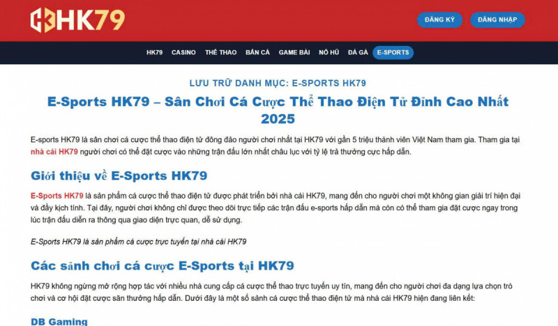 Tương lai của thể thao điện tử qua góc nhìn E-Sports HK79