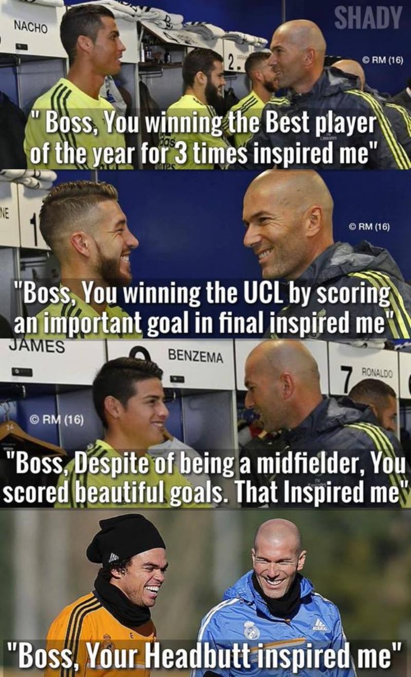 Zizou, the inspiration of every Real Madrid player. 