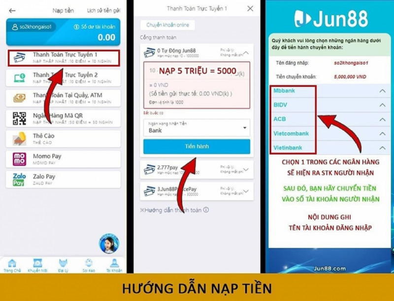 Nạp tiền casino Jun88 những điều cần biết để không bị mất tiền oan